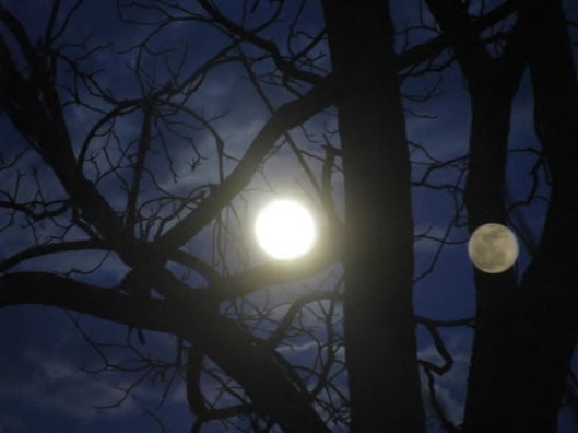 day life moon reflection